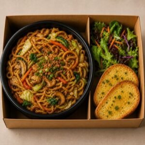Hokkien noodles stir-fried with mixed vegetables